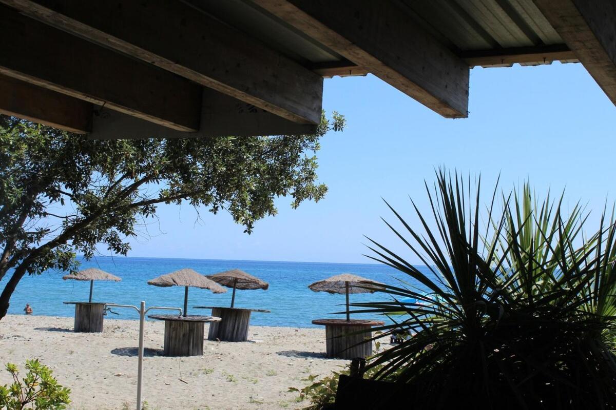 Bord de mer, pieds dans l'eau, vue panoramique Villa San-Nicolao Luaran gambar